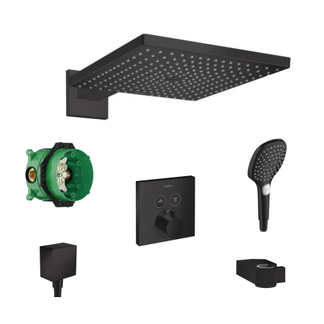 Set de douche encastré "Raindance E300", Noir Mat