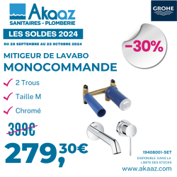 Essence Mitigeur monocommande 2 trous lavabo Taille M chrome (19408001-set)