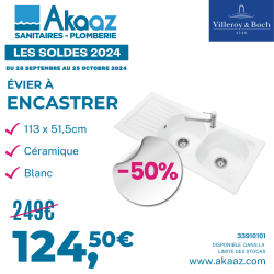 Évier à encastrer 113x51,5cm avec 2 cuves et égouttoir réversible, Siphon inclus, Céramique, Blanc