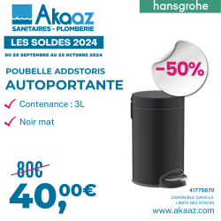 Poubelle autoportante Hansgrohe AddStoris 3 l mat mat (41775670)