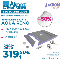 Bac de douche "Aqua Reno" 1800x900x450mm & 75x450mm