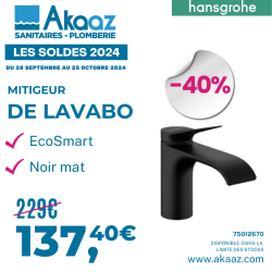 Hansgrohe Vivenis - Mitigeur de lavabo 80, EcoSmart, noir mat 75012670