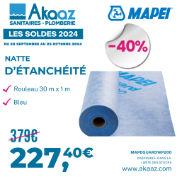 Natte d'étanchéité WP 200, rouleau de 30m, largeur 1m, épaisseur 0,44-0,48 mm, Bleu (MAPEGUARDWP200)