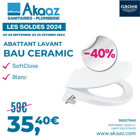 Abattant lavant "Bau Ceramic" softclose en duroplast, blanc