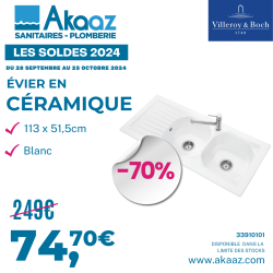 Évier à encastrer 113x51,5cm avec 2 cuves et égouttoir réversible, Siphon inclus, Céramique, Blanc