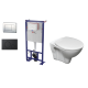 Pack WC : Bâti SATAMS + WC Cersanit Sline Pro blanc+ fixations+ plaque