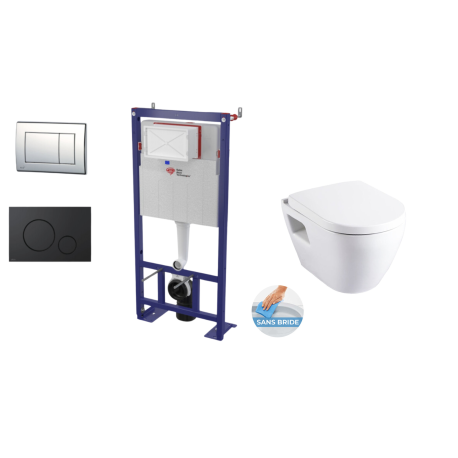 Pack WC : Bâti autoportant + cuvette SM26 blanche - SAT