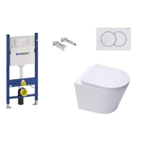 Pack WC : Duofix UP100+ WC Infinitio blanc brillant+ fixations+plaque