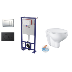 Pack WC : Bâti autoportant + cuvette Bau Céramique blanche