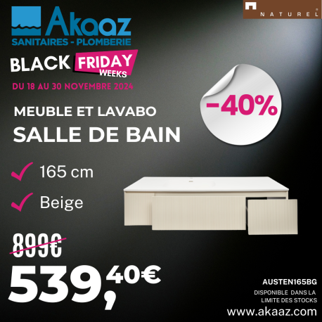 Meuble & lavabo 165cm, Beige