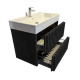 Meuble & lavabo Delano 80x46 cm, Noir Mat