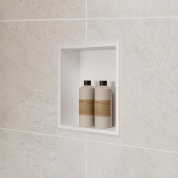 Niche de douche 30x30x80cm "XtraStoris", Blanc Mat