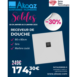 Receveur de douche 80x80cm "Satalek", Gris