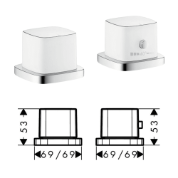 PURAVIDA Set de finition pour thermostatique 2 trous pour montage sur bord de baignoire ou plage de carrelage chromé