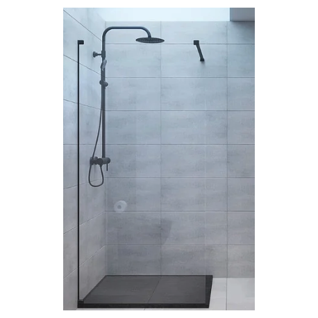 Alek Receveur de douche rectangulaire 100 x 80 cm avec siphon, en marbre coulé , Blanc (SATALEK10080B-S)