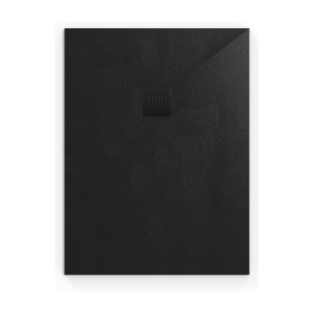 Alek Receveur de douche rectangulaire 100 x 80 cm avec siphon, en marbre coulé , Blanc (SATALEK10080B-S)