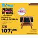 Meuble & plan 80x73x46cm "Home", Noir Mat/Noyer