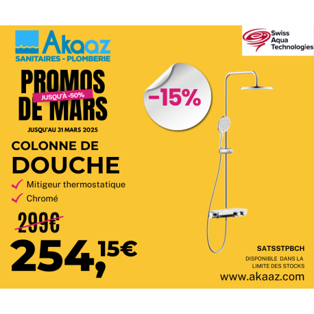 Swiss Aqua Technologies Colonne de douche avec mitigeur thermostatique