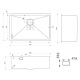 Evier SOUS PLAN en acier inox 55x45x21cm Timeless, Or
