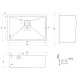 Evier SOUS PLAN en acier inox 55x45x21cm Timeless, Gun Métal
