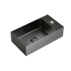 Lave main Timless 40x22x11cm + bonde, acier inox, Gun Métal