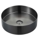 Vasque à poser Timless 38x38x11cm + bonde, acier inox, Gun Métal