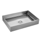 Vasque à poser Timless 55x38x11cm + bonde, acier inox, Chrome Brossé
