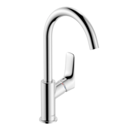Logis 210 Mitigeur lavabo bec haut, avec tirette et vidage synthétique, chromé (71130000)