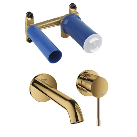 Set Essence Mitigeur monocommande 2 trous lavabo Taille M, Cool Sunrise (19408GL1-set)
