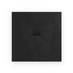 Receveur de douche Alek B-Way en marbre coulé 80x80cm, Noir