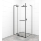 Cabine de douche rectangulaire 100x90cm profilé noir