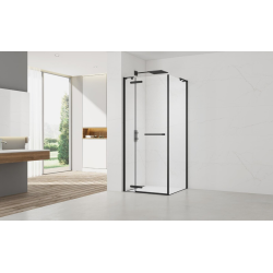 Cabine de douche rectangulaire 100x90cm profilé noir