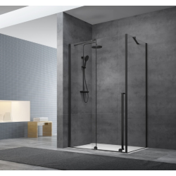 Paroi latérale pour porte de douche 80, Noir