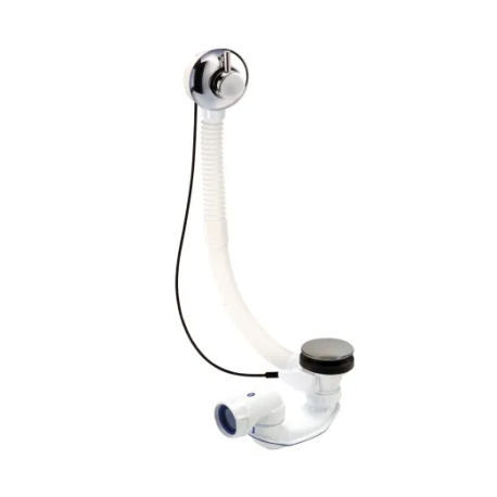 Vidage baignoire avec câble 65cm Easybain débit de 70l/min, rotule orientable à 360°, pour perçage Ø52mm