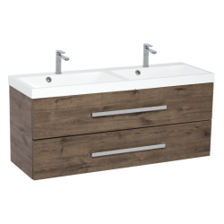 Meuble avec double vasque Naturel Cube Way 120x40 cm, Chêne Wellington