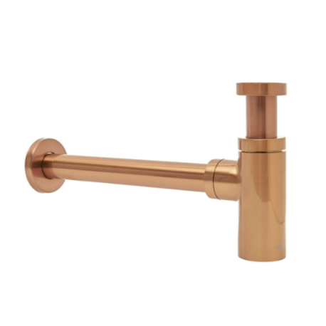 Siphon de lavabo 32mm en laiton, Or rosé Brossé