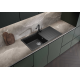 Evier à encastrer 100x50cm avec égouttoir réversible en granite, noir