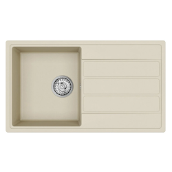 Evier à encastrer 76x44 cm avec égouttoir réversible en granite, Jasmin