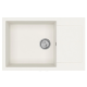 Evier à encastrer 78x50cm avec égouttoir réversible en granite, blanc