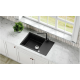 Evier à encastrer 78x50cm avec égouttoir réversible en granite, Noir