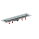 Caniveau de douche Project 75cm acier inox avec grille,pieds,siphon,isolation débit 56l/min