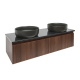 Meuble NOYER MAT & plan GRANIT Evolution 118x30x44,8cm