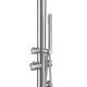 Douche extérieure MURALE inox 316 tête de douche Ø6cm, Acier brossé