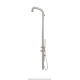 Douche extérieure MURALE inox 316 tête de douche Ø6cm, Acier brossé