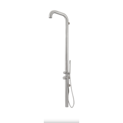 Douche extérieure MURALE inox 316 tête de douche Ø6cm, Acier brossé