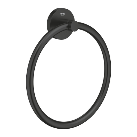 Anneau porte serviette Essentials, Noir Mat