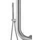 Douche extérieure MURALE inox 316 tête de douche Ø6cm, Acier brossé