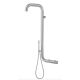 Douche extérieure MURALE inox 316 tête de douche Ø6cm, Acier brossé