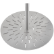 Douche extérieure via tuyau d'arrosage (eau froide) inox 316 tête de douche Ø20cm, Acier Brossé