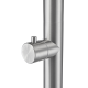Douche extérieure via tuyau d'arrosage (eau froide) inox 316 tête de douche Ø20cm, Acier Brossé